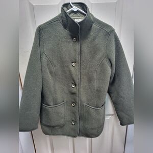 LL Bean Polartec Womens Medium Button Down Coat Soft